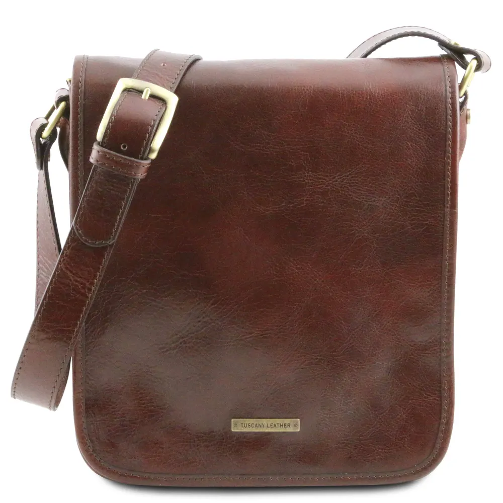 TL Messenger Two compartments leather shoulder bag