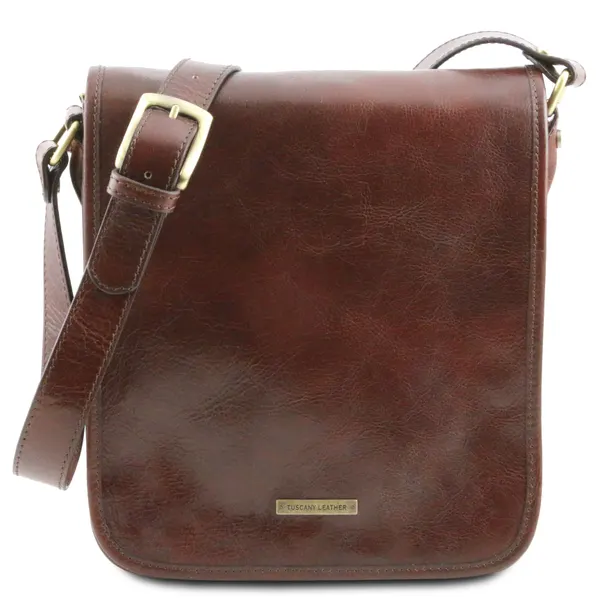TL Messenger Two compartments leather shoulder bag