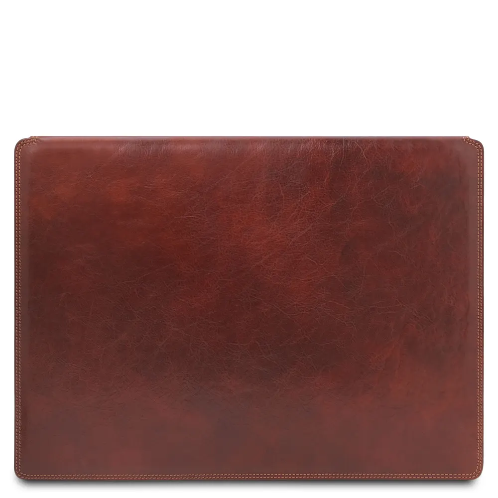 Leather desk pad with inner compartment