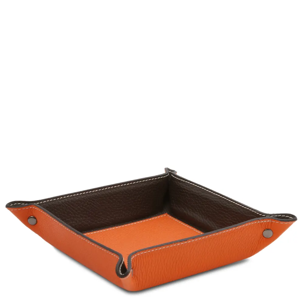 Leather valet tray