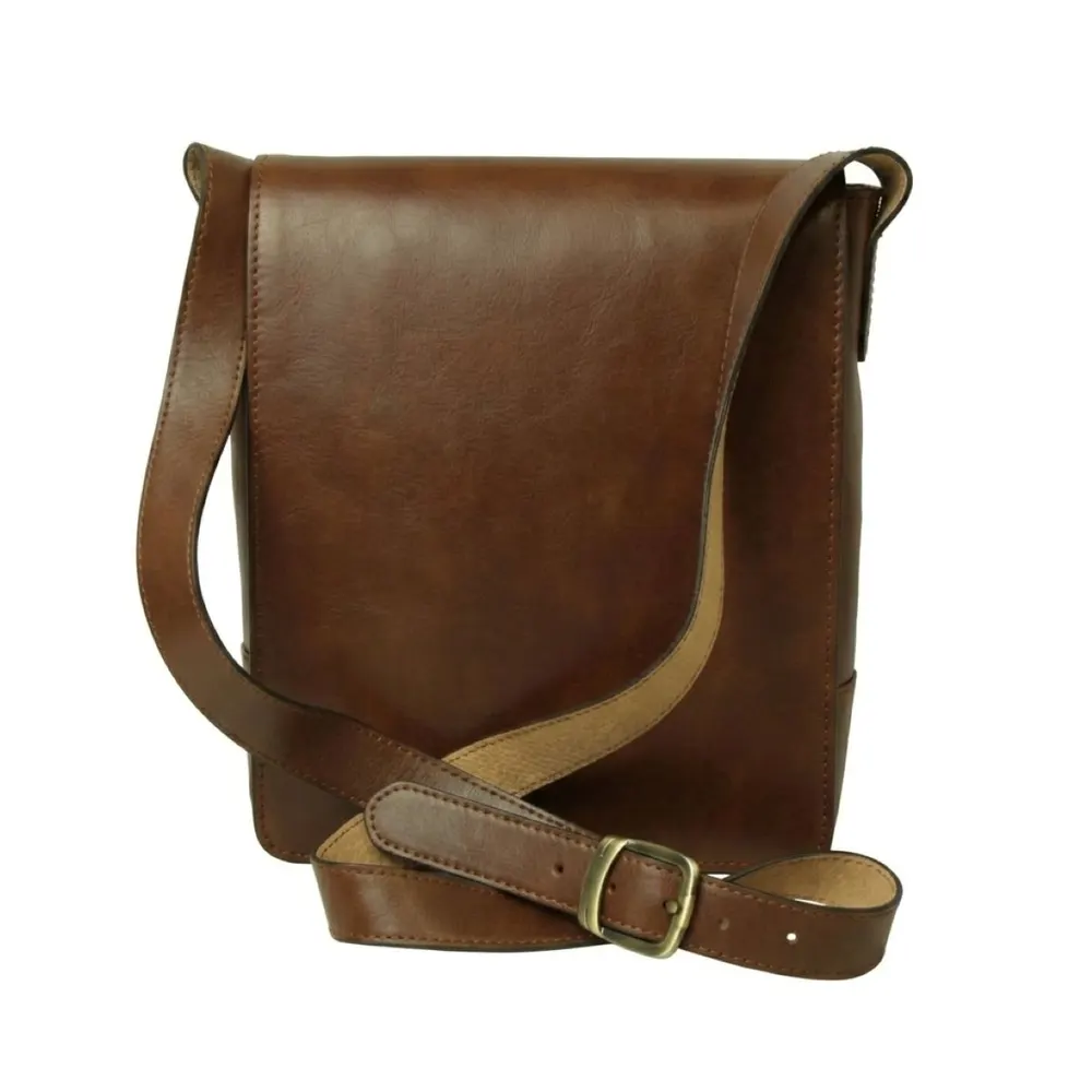 Leather I-Pad bag - Chestnut