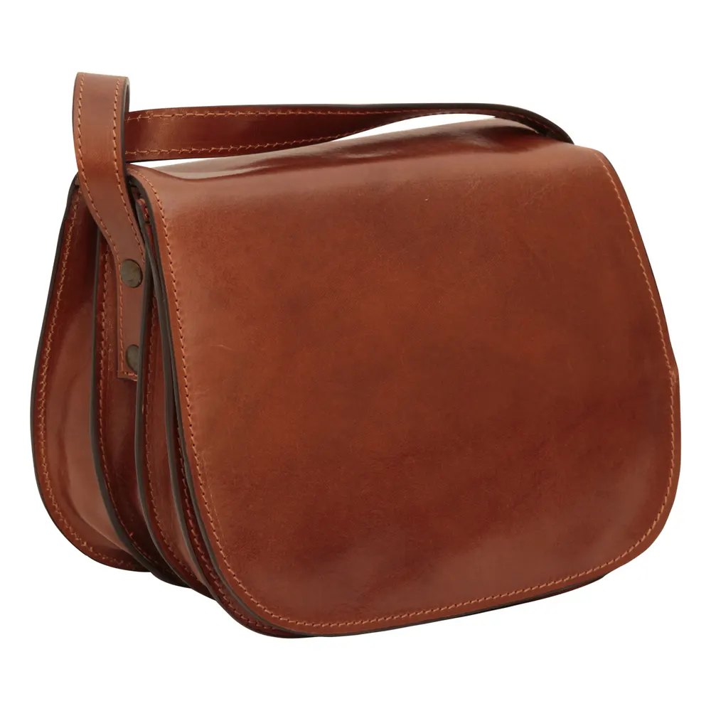 Women's shoulder bag in full grain calfskin - Brown