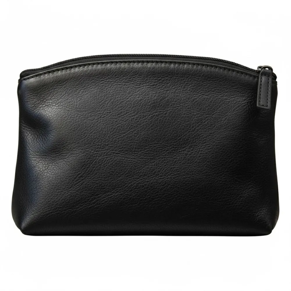 Cowhide leather beauty case- Black