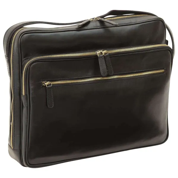 Large leather bag with zip closures