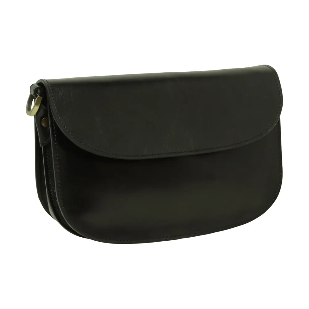 Two-sided shoulder bag in full-grain calfskin –Black