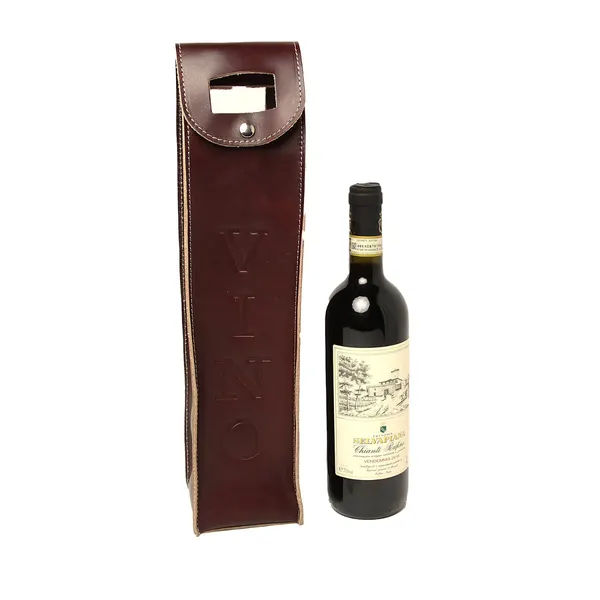 Leather wine holder
